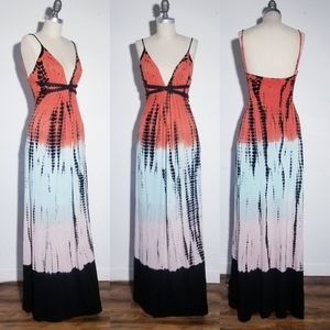 SKY Zaudy Tie Dye Ombre Resort Summer Maxi Dress